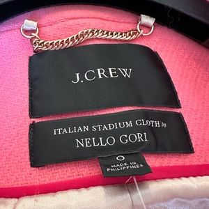 J. Crew Italian Stadium Villa Coat / NWT / Women’s SZ 0 / Sweet Dahlia